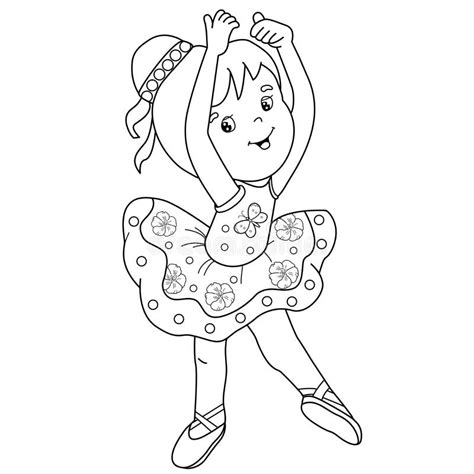 Coloring Page Outline Of Cartoon Ballet Dancer Or Ballerina A Little