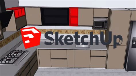 Sketchup 3d Modelling Modular Kitchen Plan For 8 X 15 Kitchen Fully