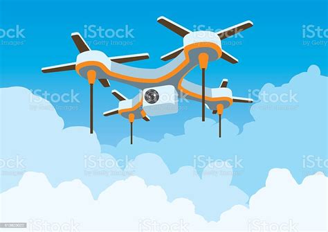 Ilustrasi Vektor Terbang Quadcopter Ilustrasi Stok Unduh Gambar