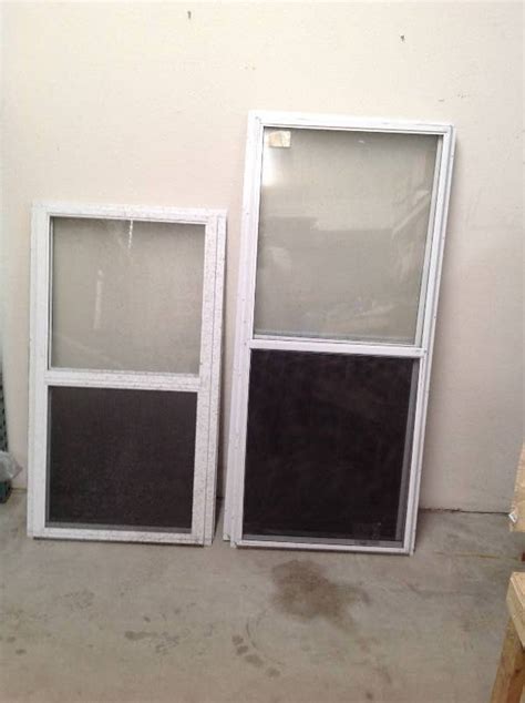 5 White Aluminum Storm Windows With Screens December Consignment 3