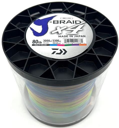 Daiwa J Braid X4 1500m Multi Colour Bulk Braid Fishing Line Ottos Tw