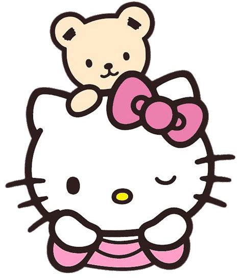 Hello Kitty With Teddy Bear Transparent Png Stickpng