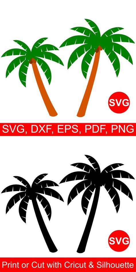 Palm Trees 2 Svg Palm Trees Cut Files For Silhouette Palm Tree Svg