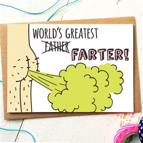 Worlds Greatest Farter Fathers Day Card Dad Card Funny Fathers Day Card Card For Dad