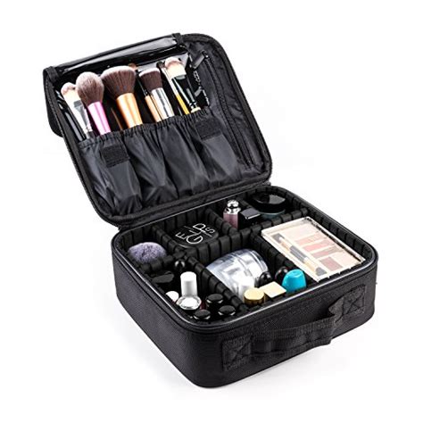 Makeup Train Case Fortech Portable Travel Makeup Cosmetic Bag With