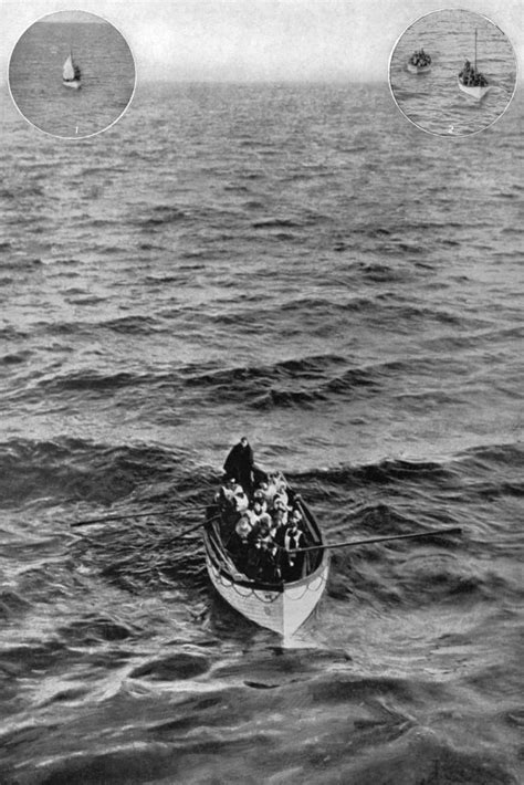 Titanic Lifeboat N Titanic Survivors In A Lifeboat Approaching