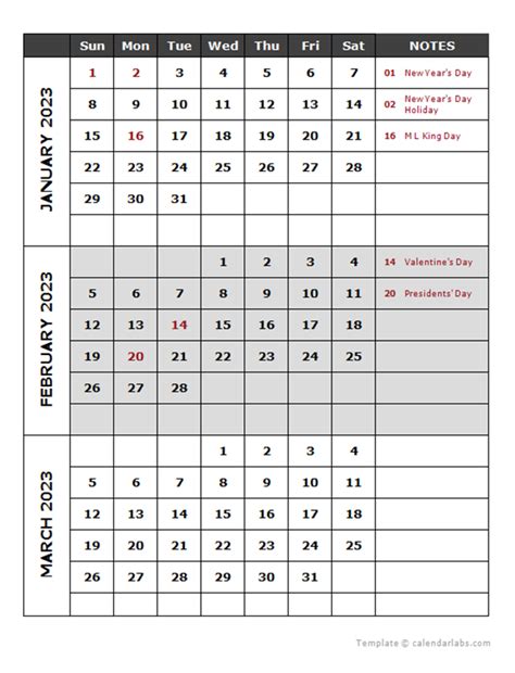 2023 Quarterly Events Calendar Word Template Free Printable Templates