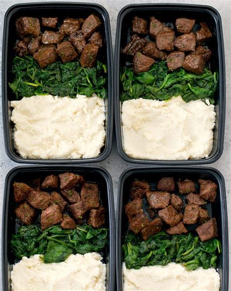 Steak Bites With Mashed Cauliflower Meal Prep Recipe Easy Healthy