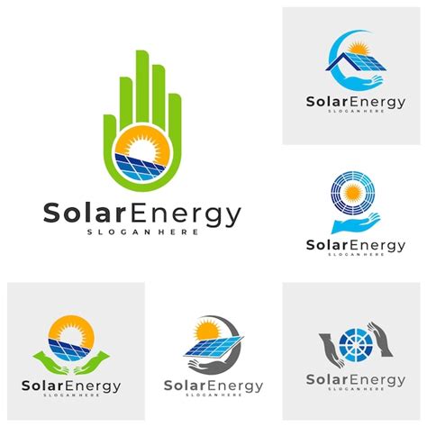Conjunto De Plantilla De Vector De Logotipo Care Solar Conceptos De