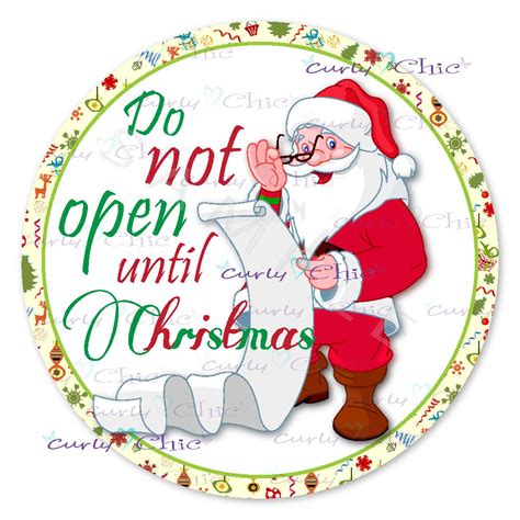 Santa Claus Stickers Merry Christmas Labels Do Not Open Etsy