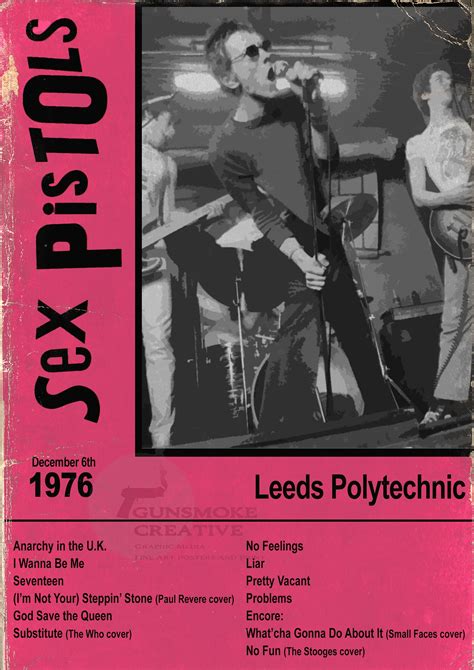 Sex Pistols Poster Leeds Polytechnic 1976 Concert Poster Etsy