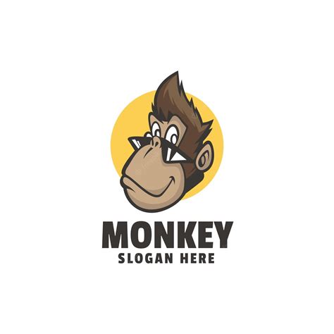 Premium Vector Monkey Mascot Cartoon Style Logo Template
