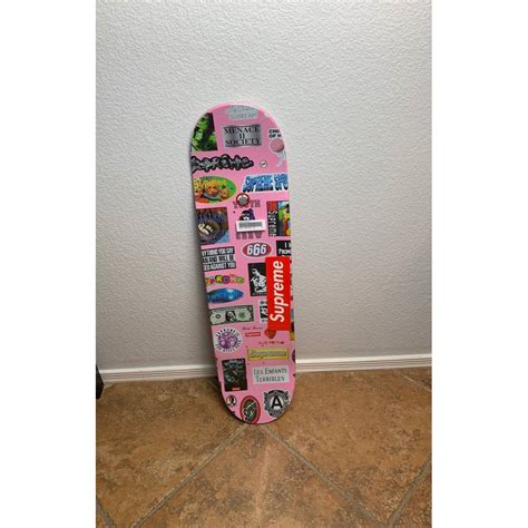 Supreme Supreme Stickers Skateboard Deck Pink Grailed