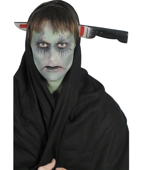 Knife Through Head Headband Halloween Horror Mens Womens Fancy Dress