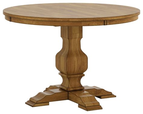 Arbor Hill Two Tone Round Pedestal Base Dining Table Traditional