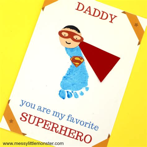 Browse all of our father's day craft and card ideas. Printable Superhero Father's Day Card to make for Superdad - Messy Little Monster