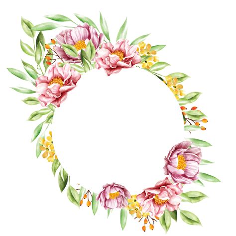 Premium Vector Watercolor Floral Wreath Frame