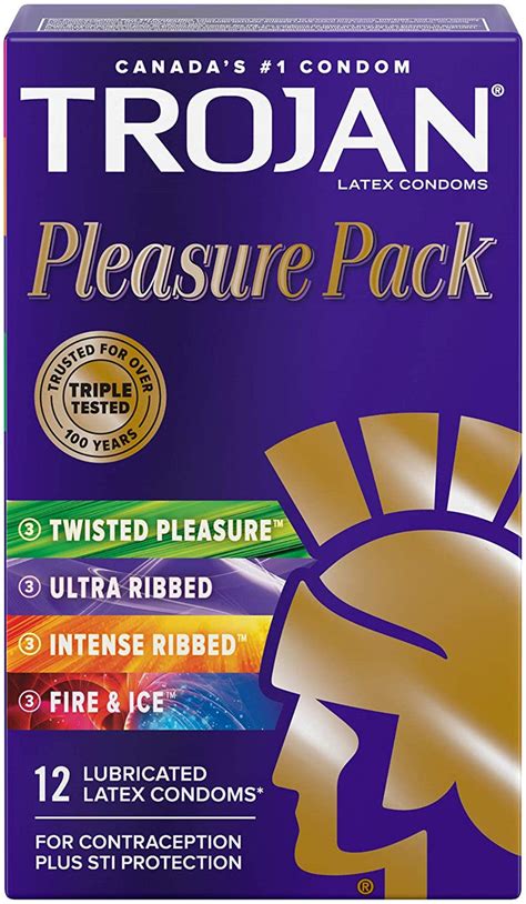 Trojan Pleasure Pack Assorted Lubricated Latex Condoms