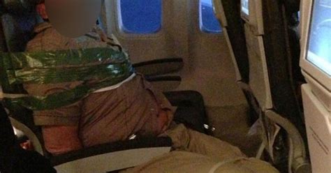 Icelandair Passenger Restrained By Tape During Flight Picture