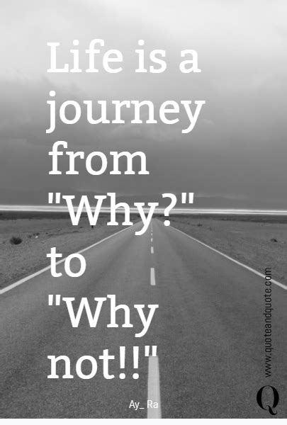 Life Is A Journey From Why To Why Not Life Is A Journey