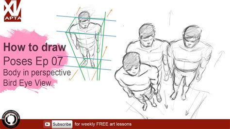 How To Draw Body Top View Perspective Pose Using Boxes Episode 07