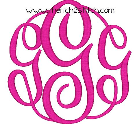 Fancy Circle Large Monogram Font Machine Embroidery Small Etsy Free