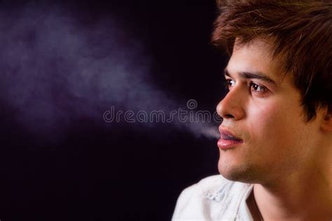 Cool Man With Smoke Coming Out Of His Mouth Royalty Free Stock Images