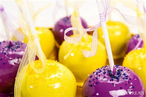 Purple And Yellow Candy Apples By Traceys Sweet Treats Chocolate