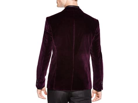 Boss Hugo Regular Fit Velvet Jacket With Satin Lapel In Burgundy