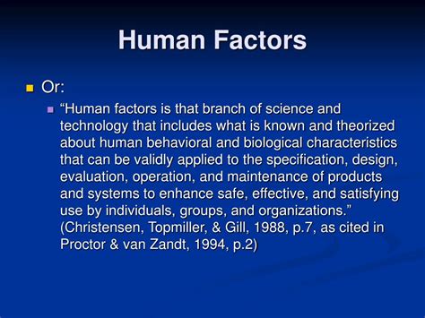 Ppt Human Factors Psychology Powerpoint Presentation Free Download