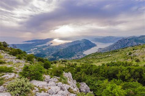 Beautiful Nature Mountains Landscape Kotor Bay Montenegro Stock Image