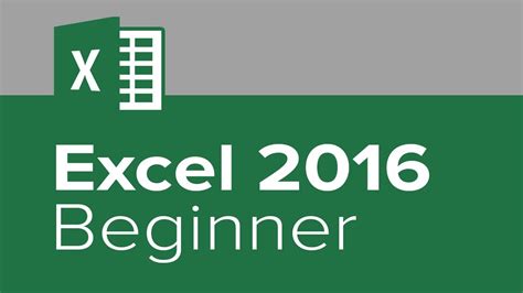 Microsoft Excel 2016 Learn Excel 2016 Beginners Tutorial Video