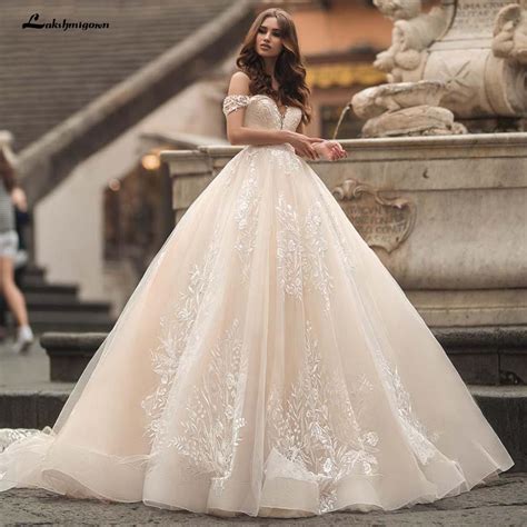 Lace Champagne Wedding Dresses Applique Roycebridal Official Store