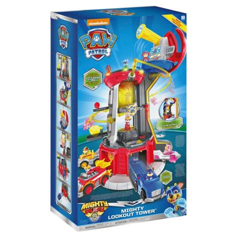 Paw Patrol Mighty Pups Lookout Tower 6 Pups And Ryder Town