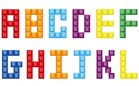 Abecedario Vectorizado Con Estilo Lego Puerto Pixel Recursos De Dise O