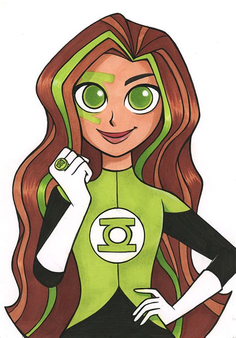 Dc Super Hero Girls Green Lantern Original Marker Drawing — Courtney