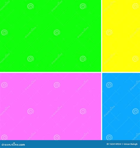 Vibrant Neon Green Pink Yellow And Blue Solid Background Stock Photo