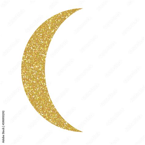 Gold Glitter Moon On Transparent Background Design For Decorating