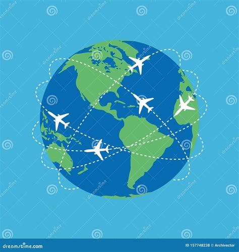 Aviation Routes Around The World Stock Vector Illustration Of