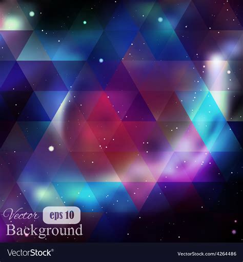 Triangle Background With Galaxy Texture Royalty Free Vector