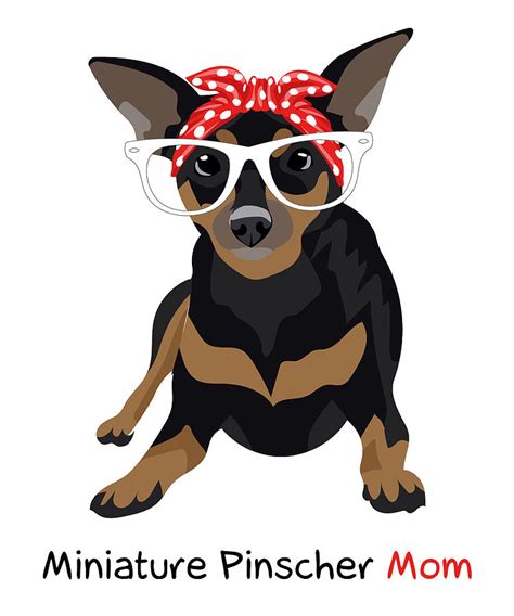 Miniature Pinscher Mom Womens Min Pin Dog Digital Art By Wowshirt