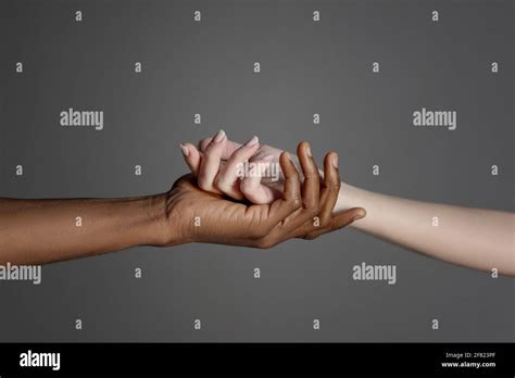 Hands Together Black White Multiracial Hi Res Stock Photography And