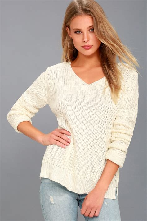 Cute Cream Sweater Knit Sweater Pullover Sweater Lulus