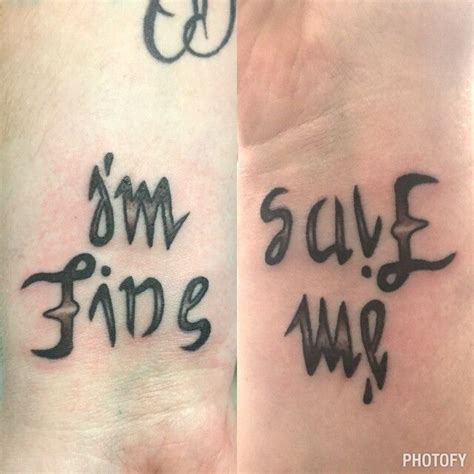 Im Fine Save Me Save Me Tattoo Ambigram Tattoo Sharpie Tattoos