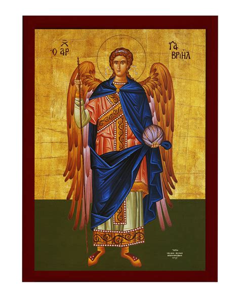 Archangel Gabriel Icon Handmade Greek Orthodox Icon Of St Etsy