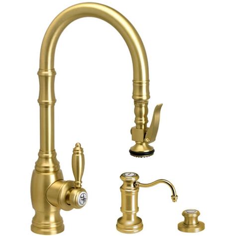 Attach the ring that the pump will sit on over the hole in your countertop or sink. Waterstone 5200-3-TB Plp Kitchen Faucet With Soap ...