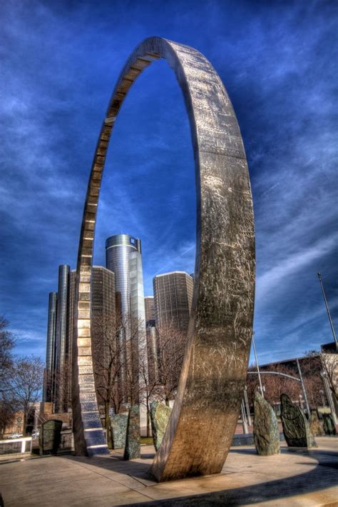 Michigan Labor Legacy Landmark Hart Plaza Detroit Detroit Rock City