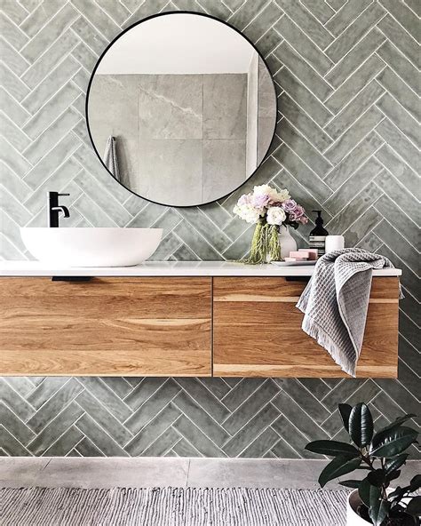 Highgrove Bathrooms On Instagram “loving This Herringbone Tile Feature Wall Teamed With The