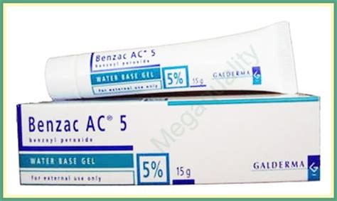 Galderma benzac ac 5 contains 12 ingredients. 15 g. Benzac AC Gel Benzoyl Peroxide 5% ANTI ACNE Treating ...