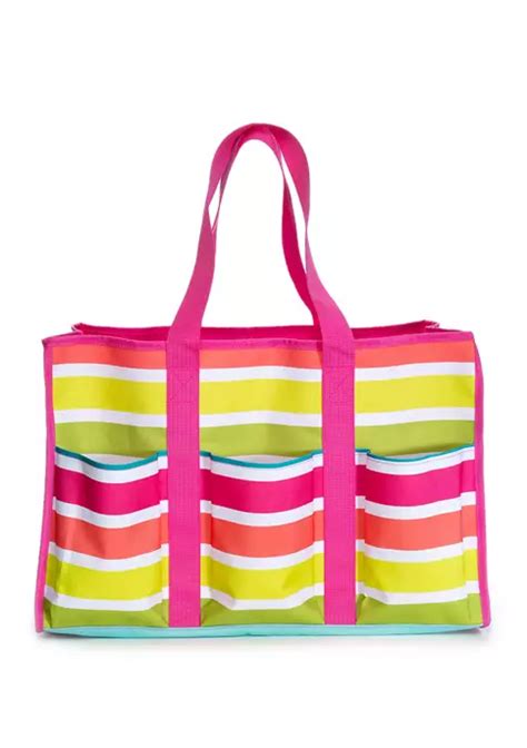 Crown And Ivy Pink Stripe Beach Bag Belk